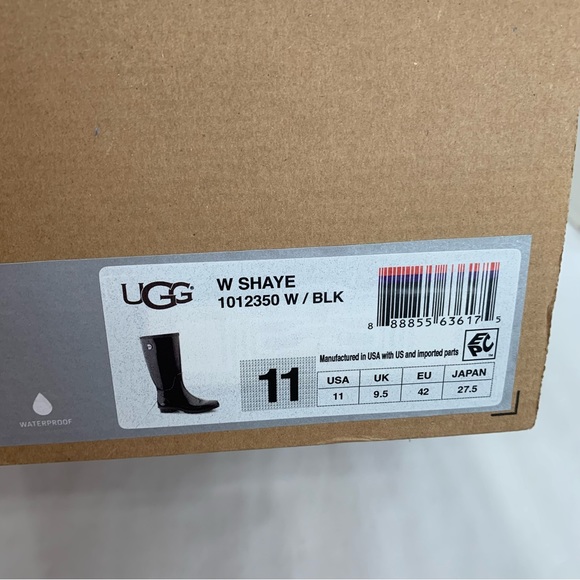 UGG NWT in box Shaye style black patent rain boots size 11 Gorgeous boots - Picture 8 of 14